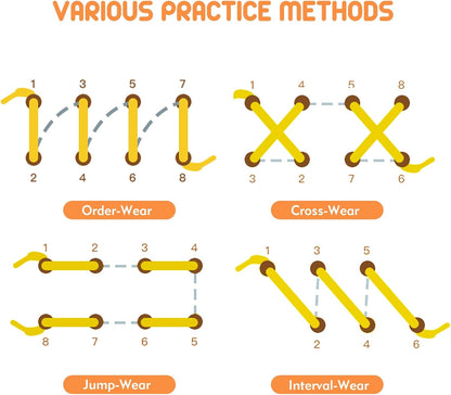Shoe Tying Practice for Kids, Red Shoe Tie Practice for Kids Threading Lacing Shoes Training, Wooden Learn to Tie Shoes Basic-Life-Skills