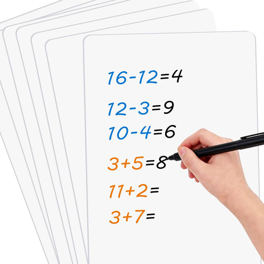 30 Packs Number Line Dry Erase Boards Cards, Double-Sided Writable & Erasable, 0-10 on One Side and 0-20 on the Other Side, Math Learning White Board Tool for Students, Classroom and Home (12” x 4”)