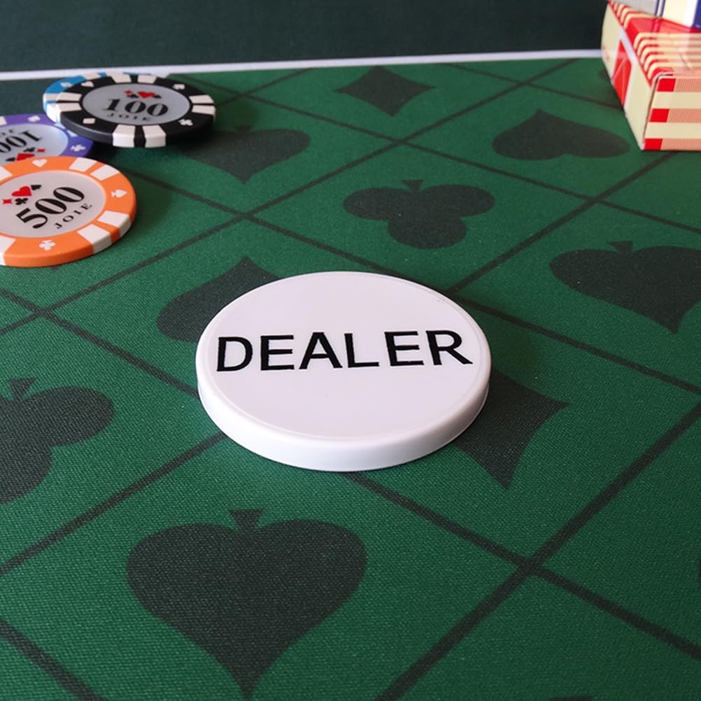 FELTECHELECTR 2Sets Bingo Game Tokens Melamine Poker Gambling Chips with Dealer Button for Bingo and Poker Game Markers for Math Learning and Fun Rewards