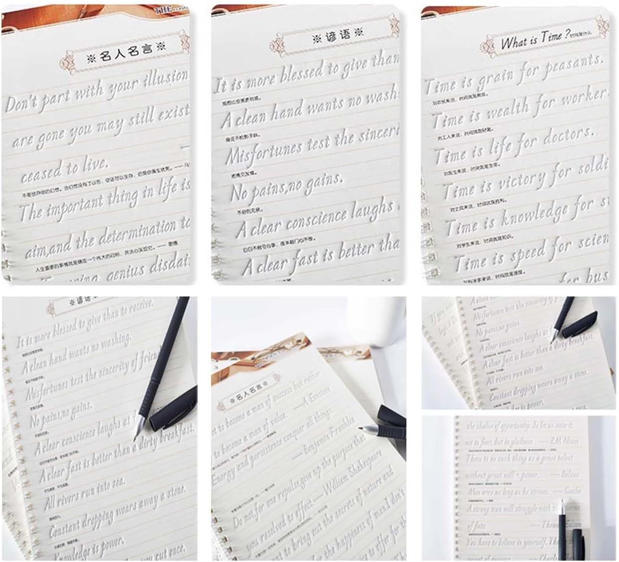 Italic 3D Groove Practice English Calligraphy Copybook Handwriting Practice Book for Adults and Kids