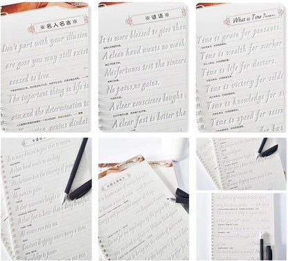 Italic 3D Groove Practice English Calligraphy Copybook Handwriting Practice Book for Adults and Kids