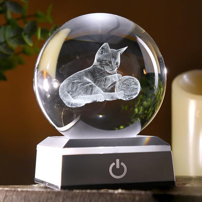 3D Solar System Crystal Ball Universe Glass Ball Space Astronomy Gift Planets Model Science Astrophysics Gifts Solar System Night Light Glass Globe Decor with 12 Colorful Modes Light Base