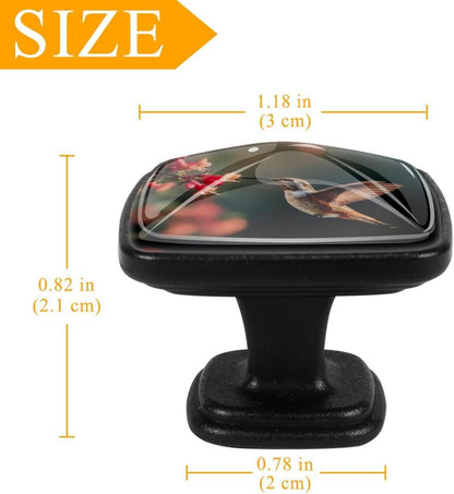 4 Pack Cabinet Knobs Drawer Pulls, 30mm Round ABS Glass Drawer Hardware Growing Butterfly Cabinet Handles with Screws for Dressers Kitchens Cupboard