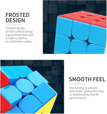 CFMOUR Speed Cube 3x3x3 - Moyu Meilong 3C, Stickerless Magic Cube 3x3, Fast Smooth Turning Vivid Colour 3D Puzzle Brain Toy Travel Games, Turns Quicker Than Original