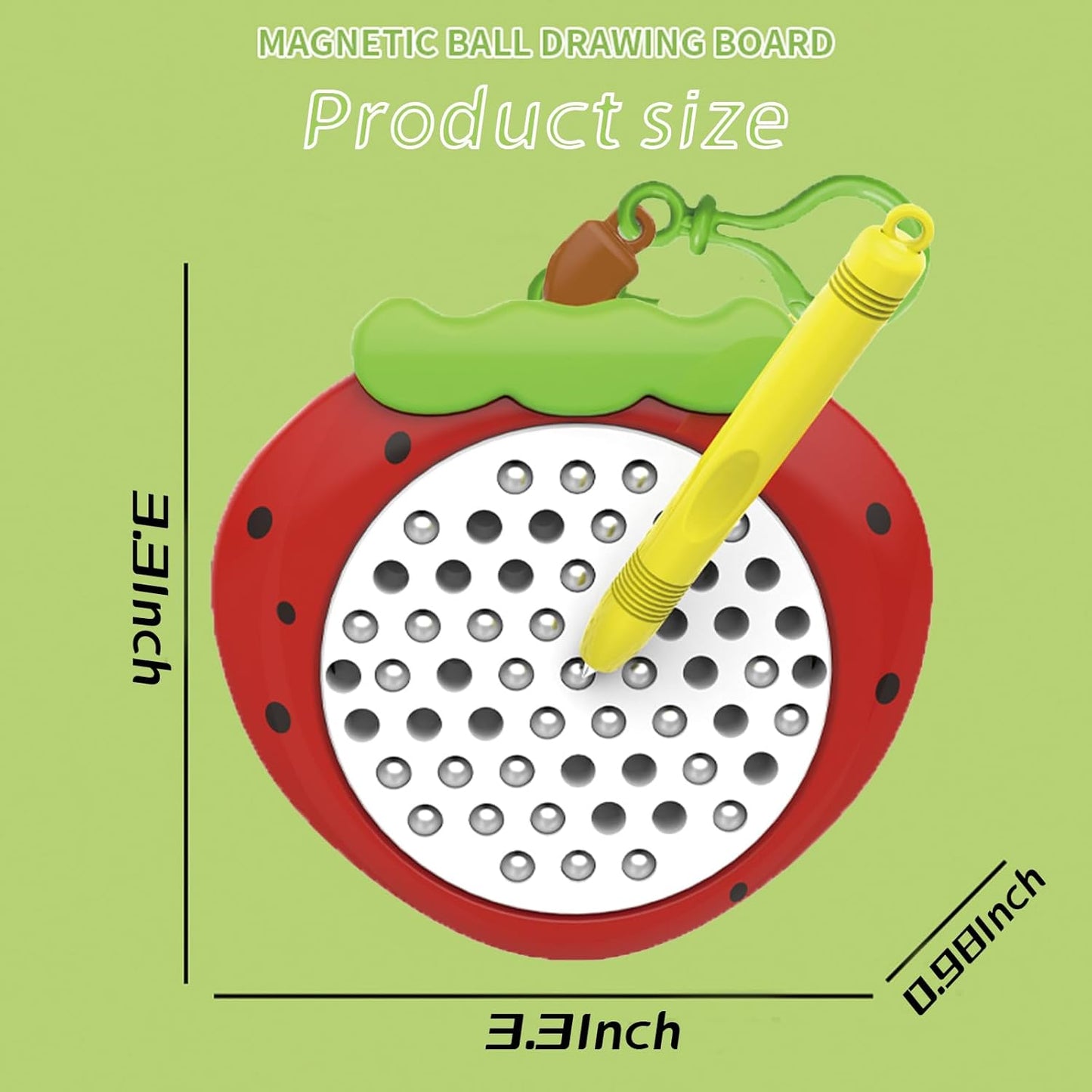 3In1 Strawberry Dolphin Turtle Magnetic Drawing Board for Kids & Toddlers with Beads and Magnet Stylus Pen - Magnetic Travel Toy for Airplane & Car Ride Activities for Kids