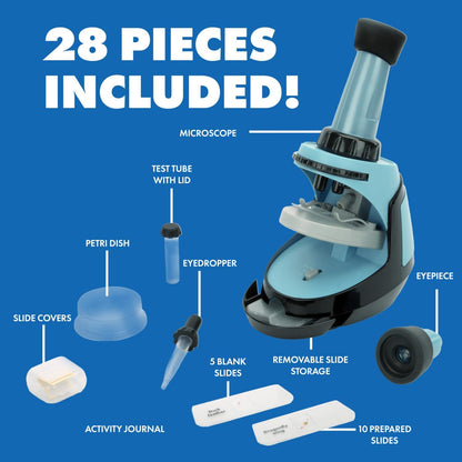 Educational Insights GeoSafari Microscope Science Set - STEM Kits for Kids, 400x Magnification, Scientific Discovery Toys for Classroom or Home Projects, Biology & Chemistry Experiments, Ages 7+