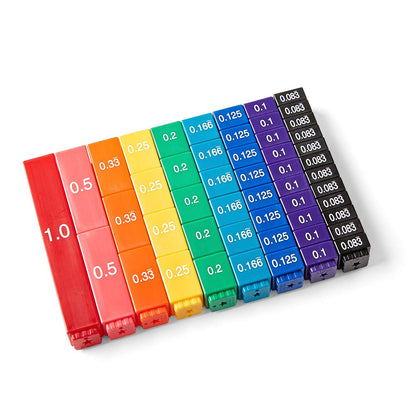 hand2mind Rainbow Fraction Tower Equivalency Cubes, Decimal Fraction Equivalency, Math Blocks, Montessori Math Rods, Fraction Manipulatives, Classroom Manipulatives for Elementary School (51 Pieces)