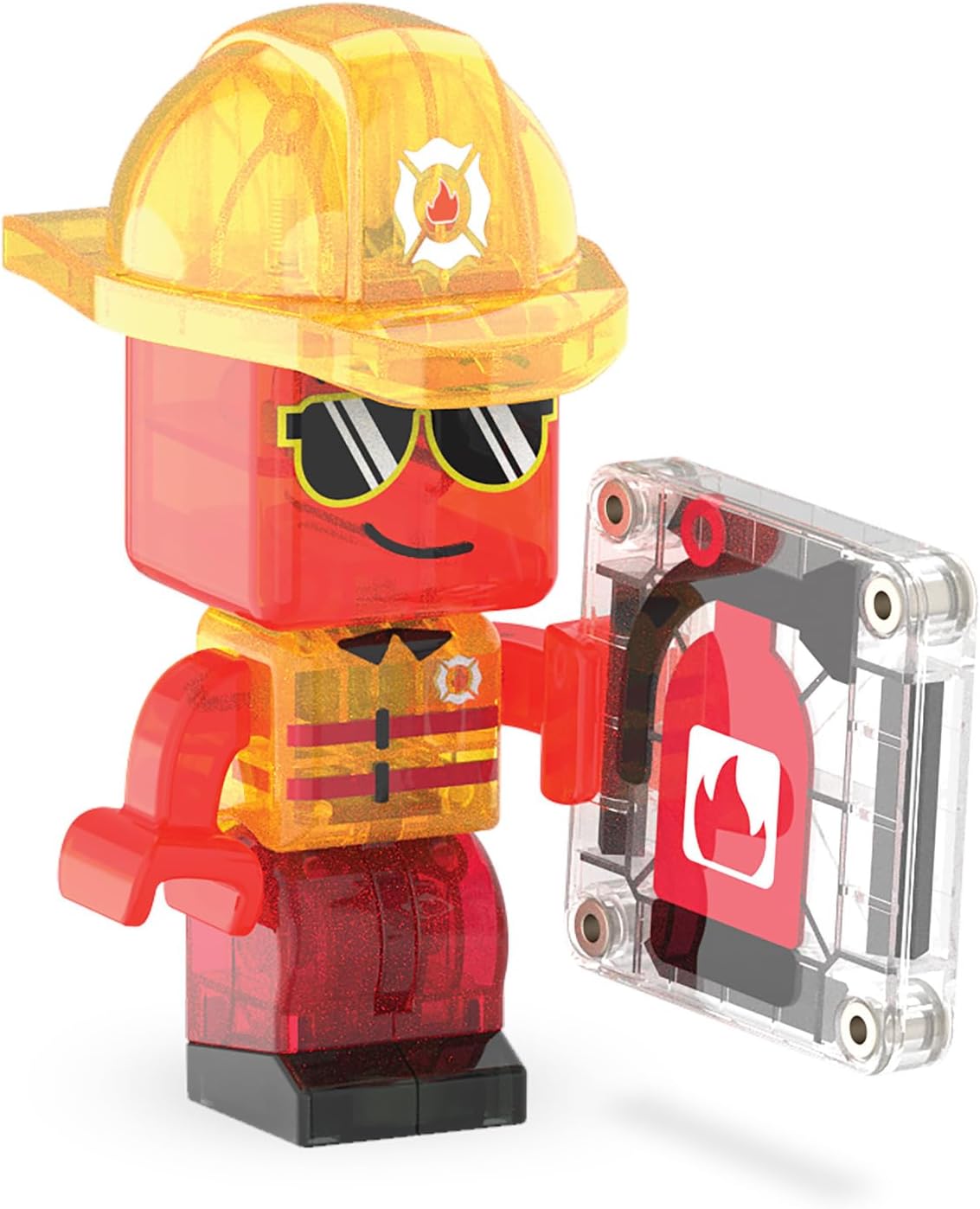 Magna-Tiles Fire Rescue 27-Piece Magnetic Construction Set, The Original Magnetic Building Brand