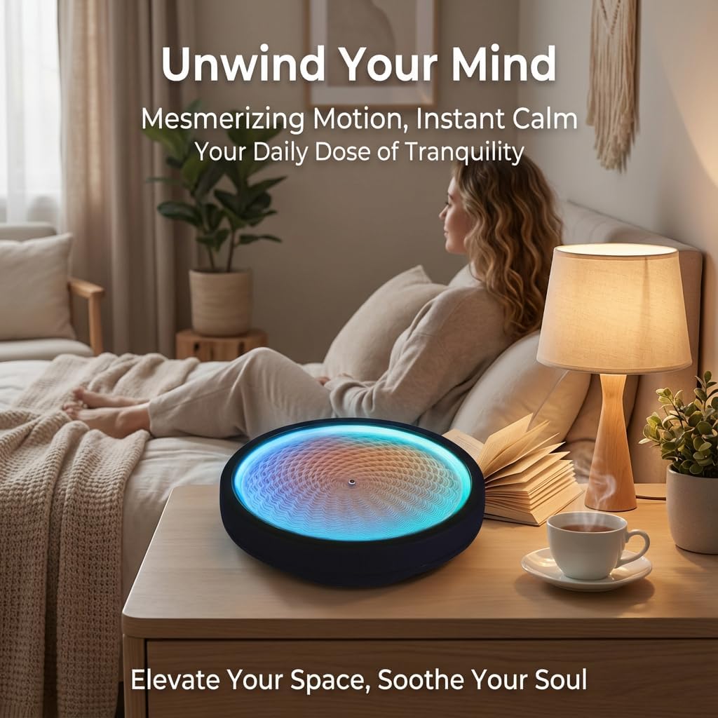 Haihomebest Automatic Zen Drift Sandscape – App-Controlled Sand Drawing with DIY Pattern Design, LED Ambient Light & Moving Sand Display for Creative Home Decor
