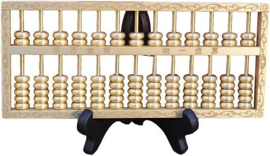 Brass Chinese Abacus Ornament 6.02In Vintage Feng Shui Sculpture for Home Office Decor Unique Business Opening and Housewarming Gift