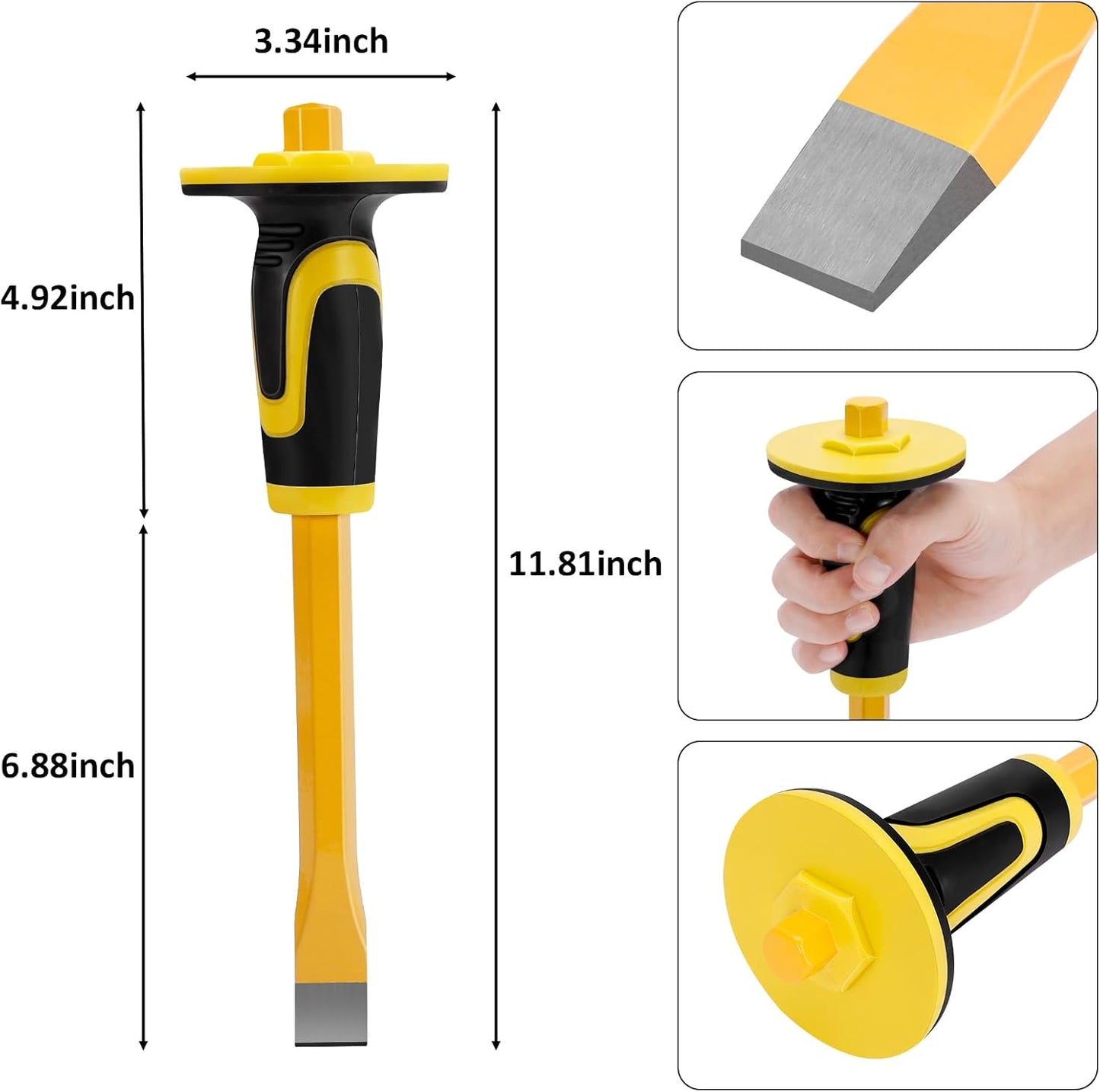 25 PCS Geology Rock Pick Equipment Kit, 28 oz. Rock Pick Hammer with 12" Mason Chisel, Safety Glasses, Whistle, Jewelers loupe, Tool Set for Hounding, Gold Mining & Prospecting, Stone Breaking
