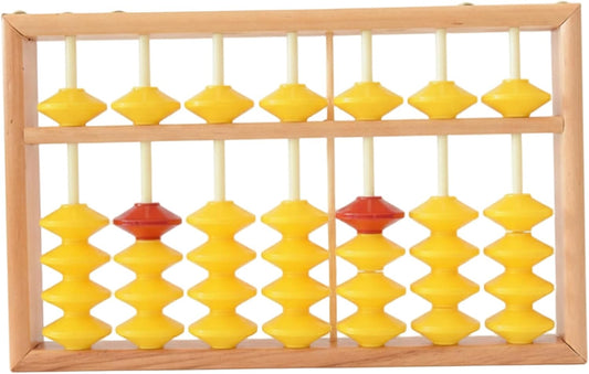 Wooden Abacus for Kids Math 7 Rods Classroom Abaco with Non-Slip Beads & Hanging Rope Teacher's Large Abacus for Elementary School for Kids Math Abaco for fo