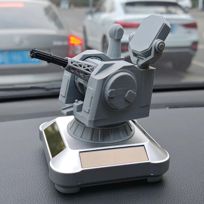 3D-Printed Solar-Powered Military Model Rotating Ornament, Great Decorative Artwork Model Gift for Home,Gift Ideal for Military Enthusiasts (Circular Radar Close-in Weapon System)