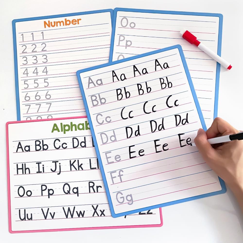 Lachilly Double Sided Dry Erase Handwriting Practice Boards Fractions Learning Place Value from Billions to Decimal Numbers Math Grid Manipulative Lapboard for Students