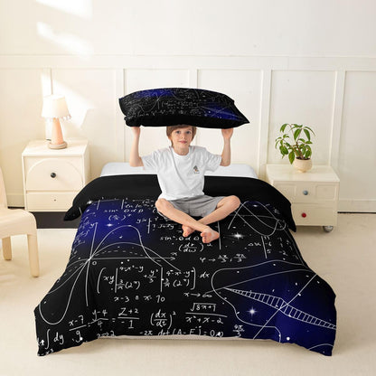 Erosebridal Chemistry Lab Bedding Set Twin Size Chemical Equation Duvet Cover for Boys Girls Chemical Elements Science Theme Comforter Cover Teens Kids Science Students Bedding School Dorm Room Decor