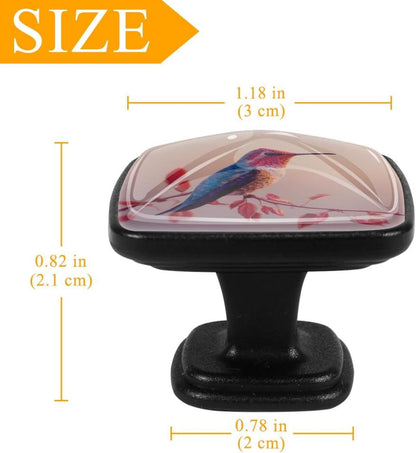 4 Pack Cabinet Knobs Drawer Pulls, 30mm Round ABS Glass Drawer Hardware Growing Butterfly Cabinet Handles with Screws for Dressers Kitchens Cupboard