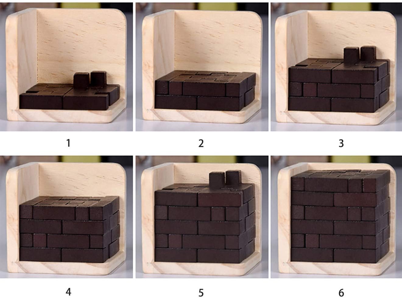 Wooden Brain Teaser Puzzles Box Brain Teasers Wooden Puzzle T-Shaped Geometric Intellectual Jigsaw Logic Cube Puzzles Mind Games for Kids and Adults