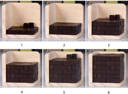 Wooden Brain Teaser Puzzles Box Brain Teasers Wooden Puzzle T-Shaped Geometric Intellectual Jigsaw Logic Cube Puzzles Mind Games for Kids and Adults
