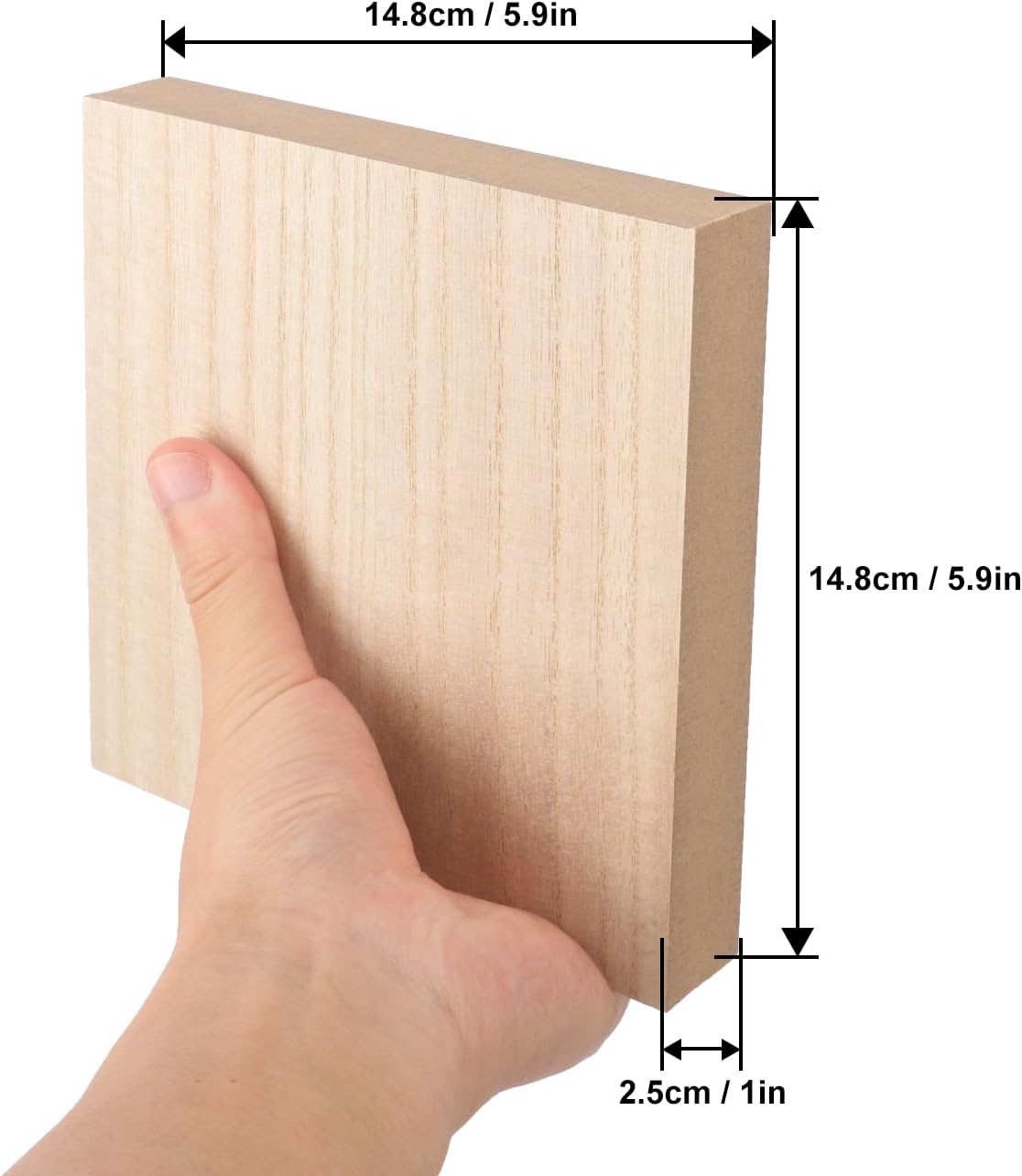 10 Pack Unfinished MDF Wood Rectangle Blocks, 3 x 10 Inch Wooden Blocks for Crafts, DIY Projects, and Custom Decor