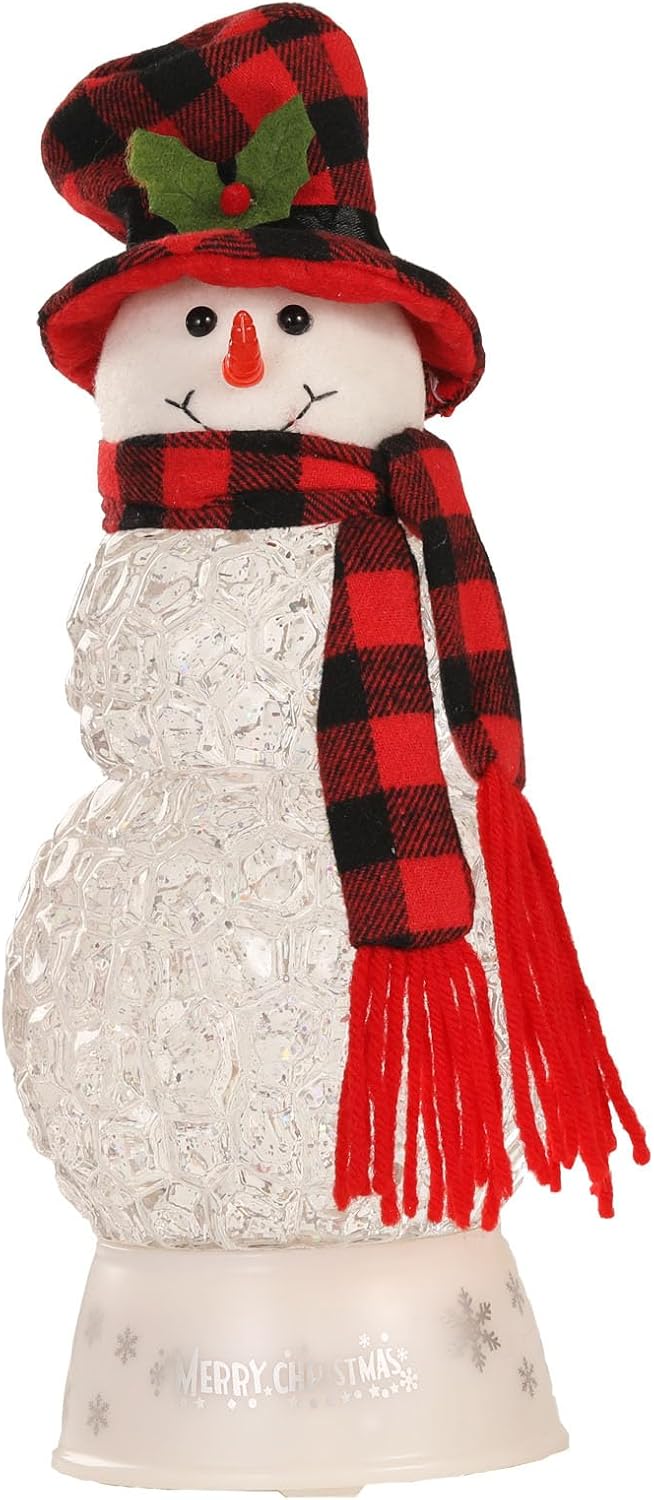 120mm Christmas Snow Globe Lamp - Snowman Globle Musical Holiday Decoration Xmas Tree & Snowman with Timer, USB Power, Festive Room Light, Best Gift for Christmas,New Year
