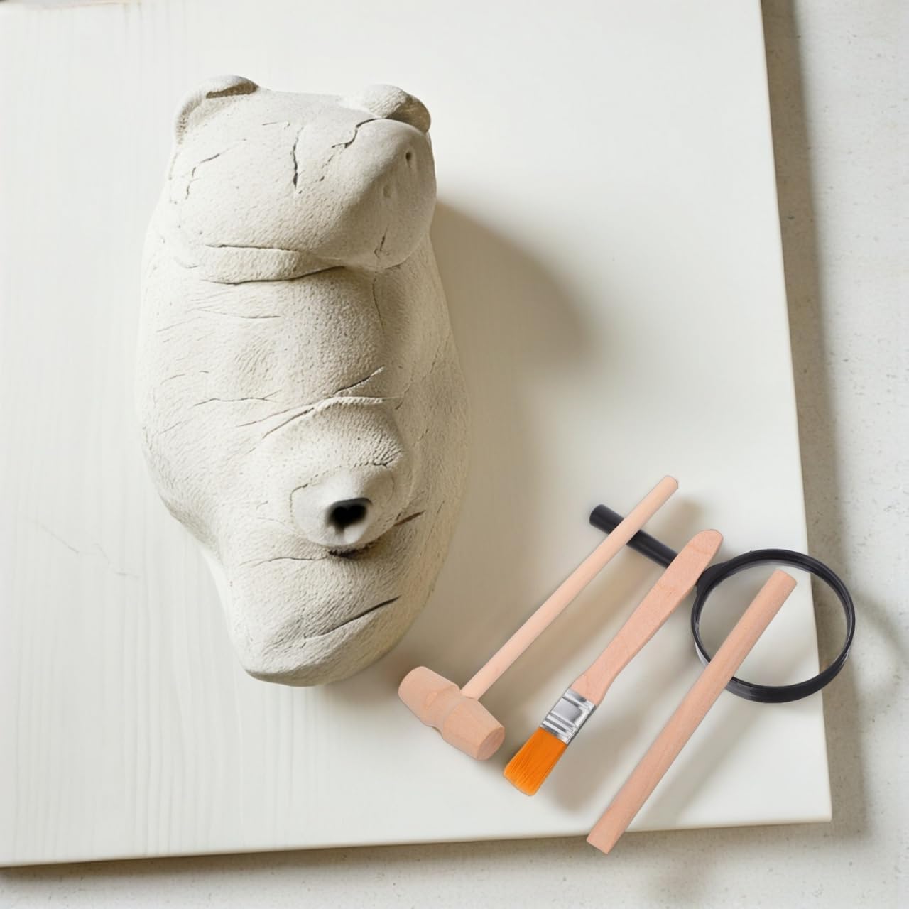 Angoily 3 Sets of Excavation Tools: Archaeological Dig Tool for Kids, Dinosaur Digging Kits with Hammer Chisel Brush Scraper and Magnifier for Dinosaur Science Kits and Gem Discovery