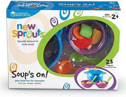 Learning Resources New Sprouts Soup's On, Ages 2 and Up Toddler Learning Toys, Pretend Play Food Set, Kitchen Toys for Kids