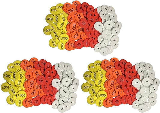 Sensational Math 4-Value Whole Numbers Place Value Discs, 100/Set, 3 Sets (ELP626636-3)