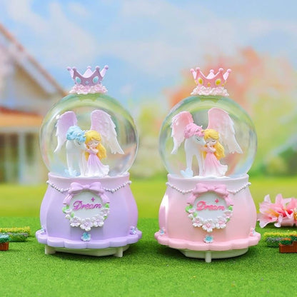 You're My Princess Snowflake Glass Globe, Unicorn Princess Snow Globe with Music, Snow Globe Gift for Girls Daughters Ladies Girlfriends, Automatic Snow Drift (4 * 6.3inch) (Pink)