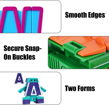 26 Pieces Alphabet Robots, ABC Learning Alphabots for Education, Transforming Robot for Study Learning, Letter Deformation Robots for Birthday Christmas, (A - Z)