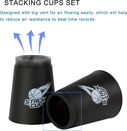 SEISSO Quick Stacking Cups, Stacking Cup Set Classic Stack Training Game Toys,12PCS Purple Stacking Cup Set for Boys Girls Kids