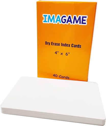 IMAGAME Dry Erase Index Cards, 3” x 5”, 55pcs Laminated Cards, Both Sides Blank, Reusable Dry Erase Note Cards for School, Office, Home, to Do Lists, Multipurpose Index Card Sheets