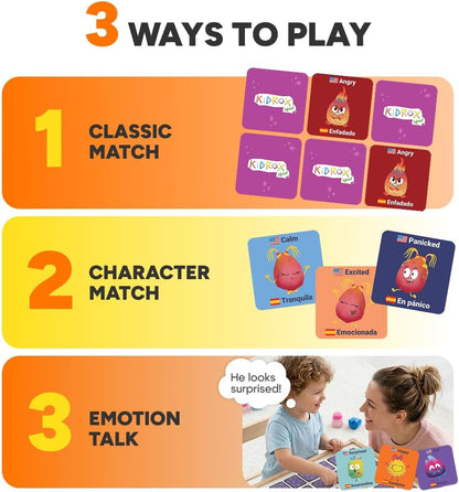 Kidrox Squad Alphabet Flashcards for Kids – 26 Slide-Reveal Cards in English & Spanish | Magic Pull-Tab Bilingual Learning Game for Toddlers & Preschoolers Age 3+