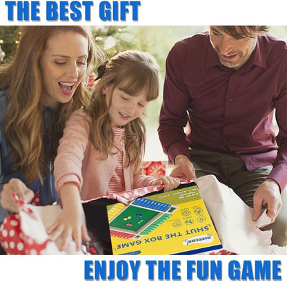 Nicecho Shut The Box Dice Game,2-4 Player Family Wooden Board Table Math Games for Adults and Kids, 8 Dices Classics Games for Classroom,Home,Party or Pub