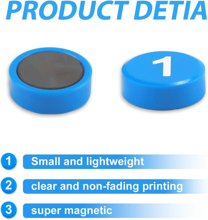 1-50 Magnetic Numbers, 0.8" Multi-Use Numbered Magnets Round Dry Erase Board Number Magnets for Fridge Calendar Whiteboard Home Classroom Office Supplies (Green)