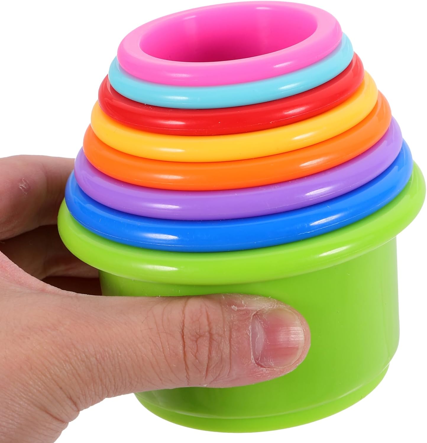 Garneck 8pcs Plastic Nesting Toys for Rabbits Bunny Cups Stacking Cups for Toddlers Safe Food-Grade Material for Hiding Food