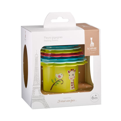 Sophie la girafe The First Years Baby Stacking & Nesting Toy, 8 Colorful Flower Counting Cups for Learning & Motor Skills, Infant & Toddler Toy 6+ Months
