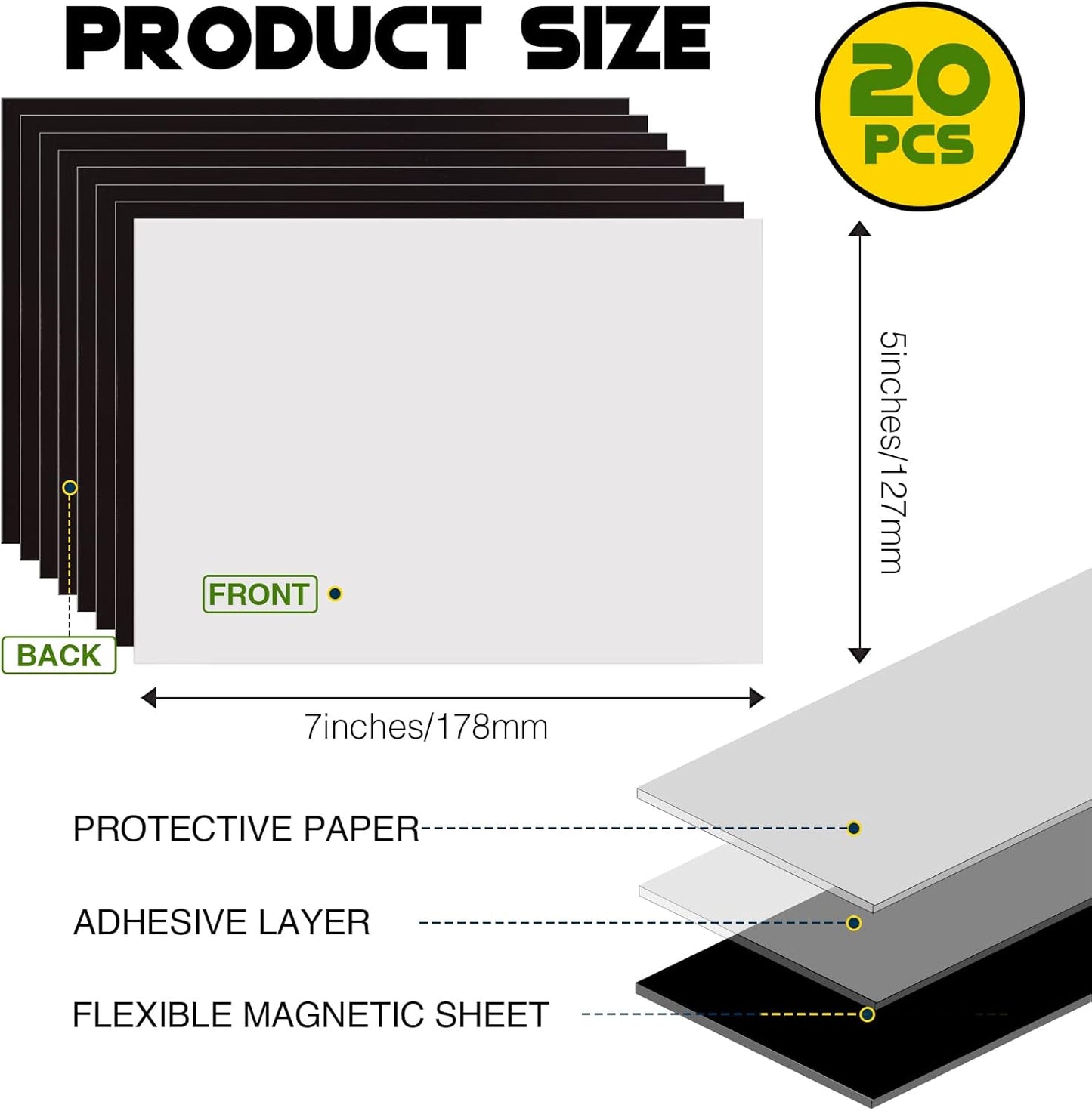 Adhesive Magnetic Sheets for Letter Size 8.5x11 (Pack of 8),Magnet Sheets with Self-Stick Adhesive for Home/Classroom/Office,Easy Cut DIY Paper Craft Magnet