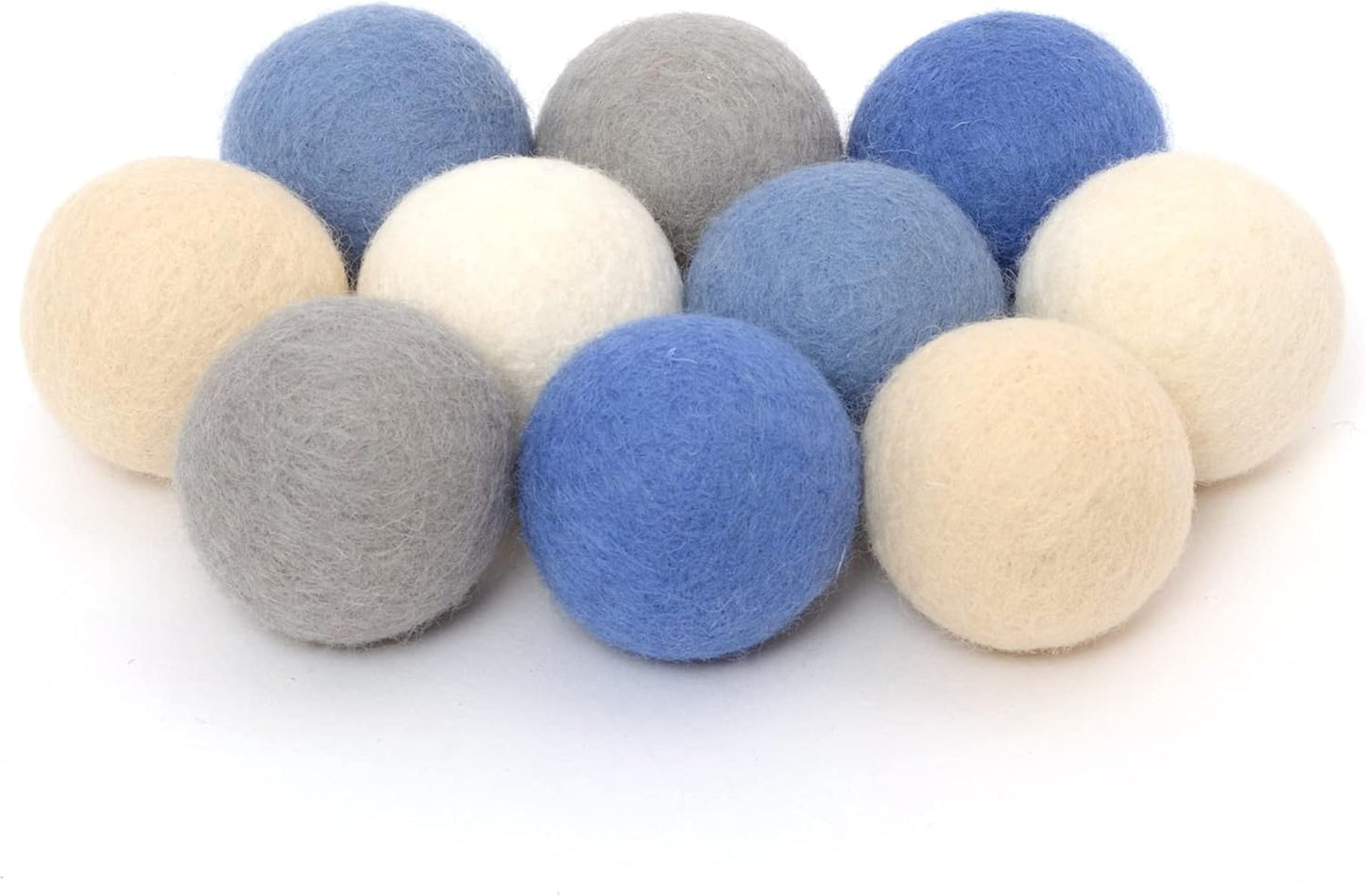 Glaciart One Felt Balls, Felt Pom Poms (5 Pieces) 4 Centimeters - 1.6 Inch, Handmade Felted 5 Vibrant Colors Wool Balls for Cats, Felting and Garland