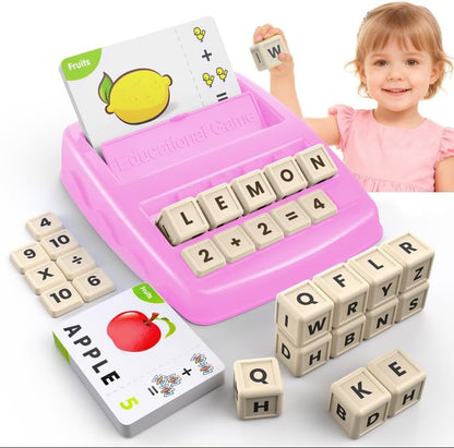 Matching Letter Games for Kids Ages 4-8,Learning & Education Toys for Preschool Boys Girls Spelling/Reading/Math Learning/Word Recognition,Birthday Gifts Educational Toys for Kindergarten Kids, Purple