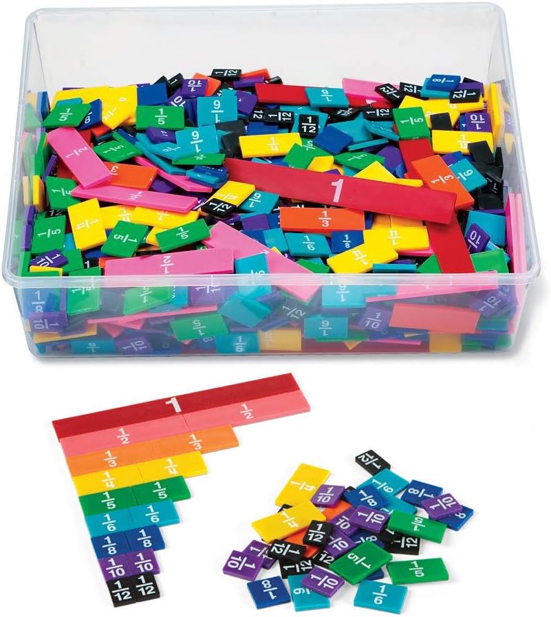 hand2mind Plastic Rainbow Fraction Circles, Circle Manipulatives, Fraction Tools for Kids, Math School Supplies, Montessori Math Materials, Classroom Math Manipulatives 4th Grade (15 Sets of 51)
