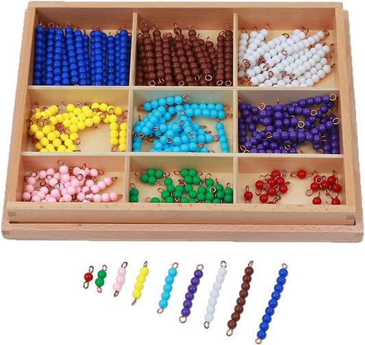 Adena Montessori Counting Beads Checker Board Beads Math Games & Teaching Numbers Counting Toys