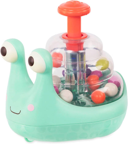 B. toys – Light Up Snail Ball PopperBaby Toy with Glowing Effects & Easy– Grip Handle – Interactive Educational Toy for Motor Skills Development – Colorful Baby Toys for 10+ Months