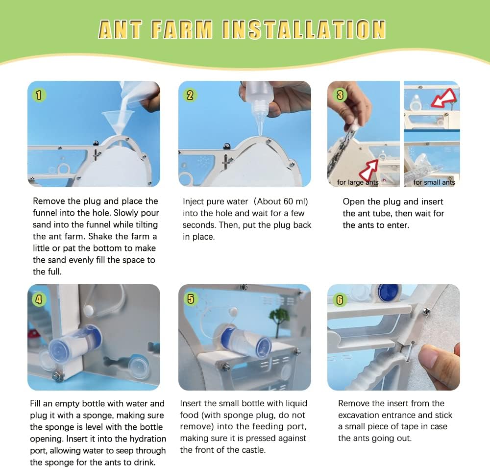 Ant Castle Farm - Live Ant Colony Observation Kit & Science Learning Habitat for Kids