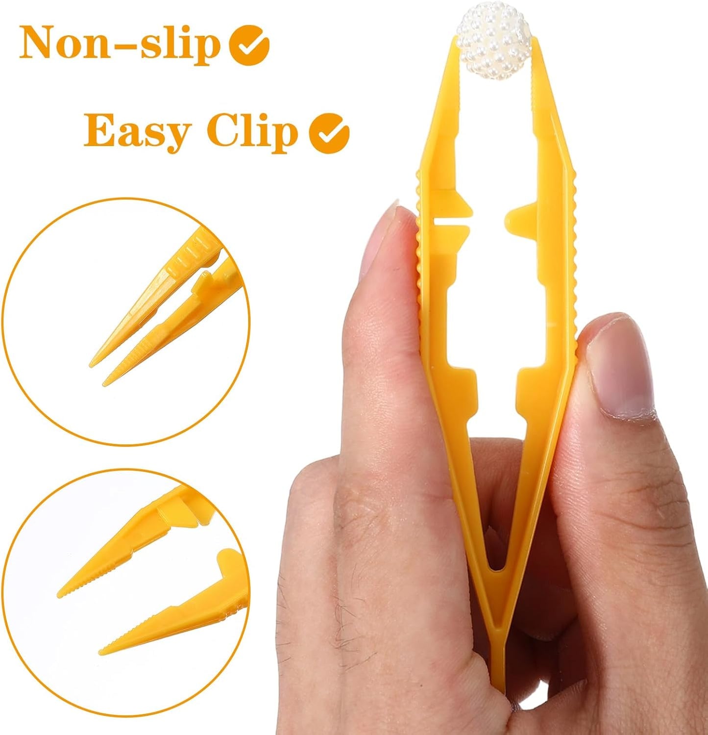 YBEATY 36 Pcs Plastic Tweezers Bead Tweezers Handmade Beads Forceps Craft Tweezer for DIY Craft Jewelry Making Bead Dried Flowers Family Home Classroom School Use Creative Game Tools