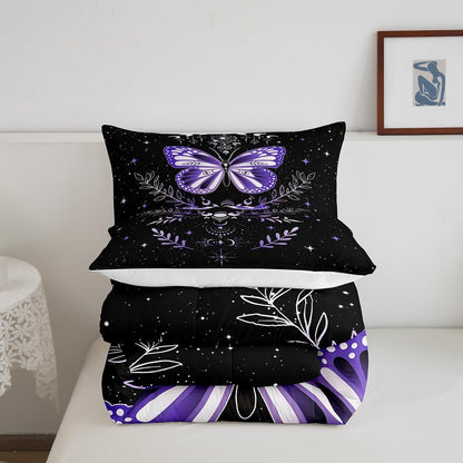 Castle Fairy Drum Kit Comforter Set,Musical Instruments Bedding Set for Kids Girls Women,Adults Rock Music Comforter,Neon Lighting Quilted Duvet Set Bedroom Collection Twin Size 2Pcs