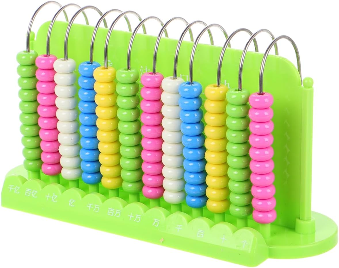 Toddmomy Kids 12 Rods Abacus for Math Learning Lightweight Portable Educational Bead Counting Tool Early Development Arithmetic Toy
