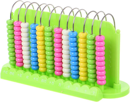 Toddmomy Kids 12 Rods Abacus for Math Learning Lightweight Portable Educational Bead Counting Tool Early Development Arithmetic Toy