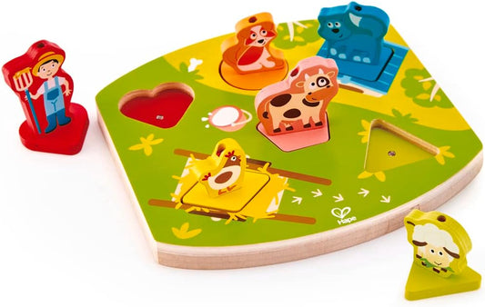 Hape Odyssey Toys Farmyard Sound Puzzle (10 Pieces), Multicolor, 5'' x 2''