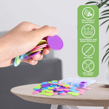 SenseYo 100 Pcs 1.45 Inch Poker Chips with Storage Box for Kids Math Counting Card Game Conters