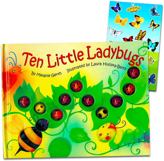 Titoland Ten Little Ladybugs Book for Toddlers and Babies Includes Pack of Butterfly Stickers